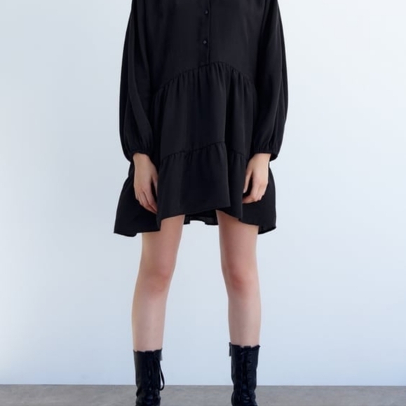 Zara Dresses & Skirts - ZARA XXL black short tiered dress